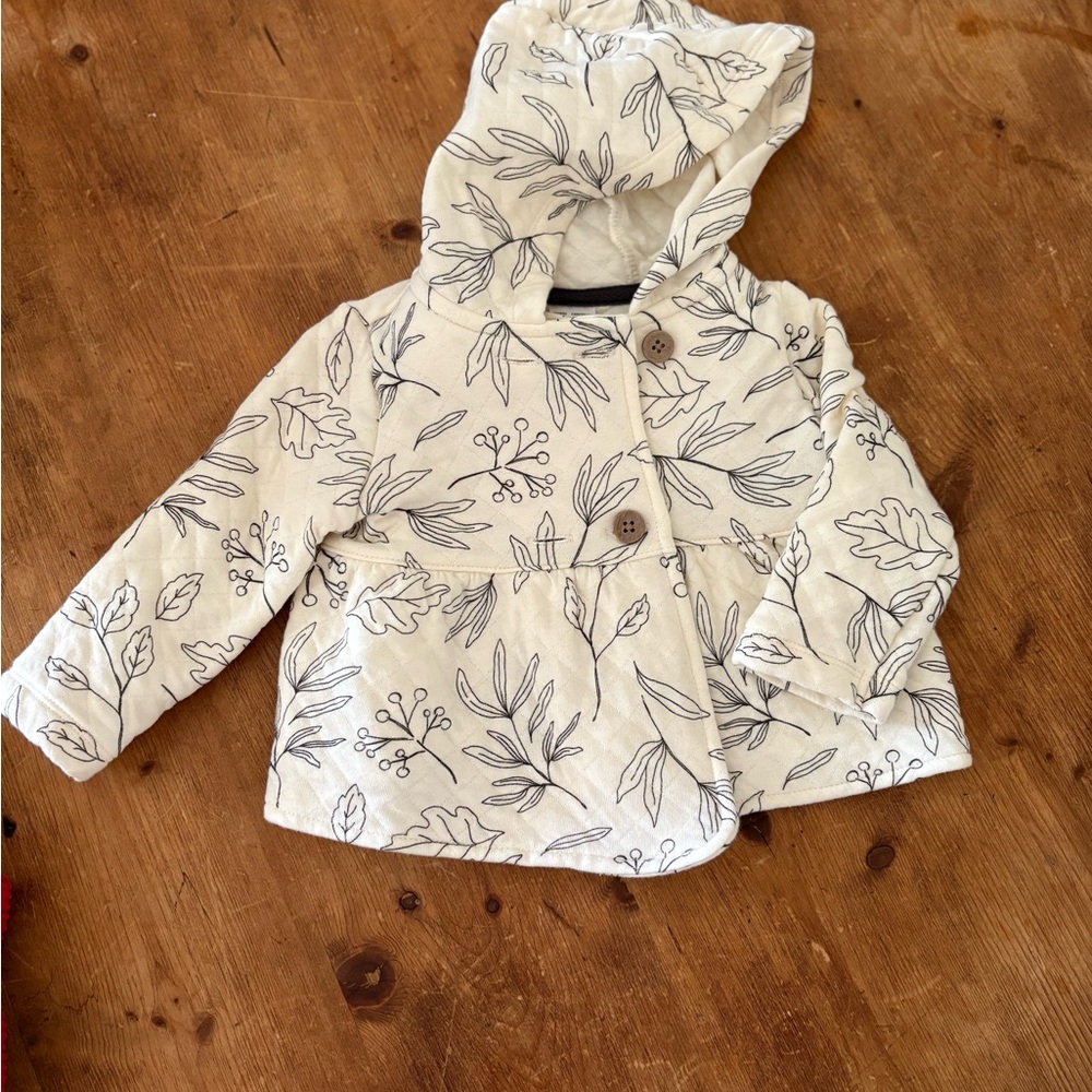 Carter's Cream Leaf Pattern Raincoat